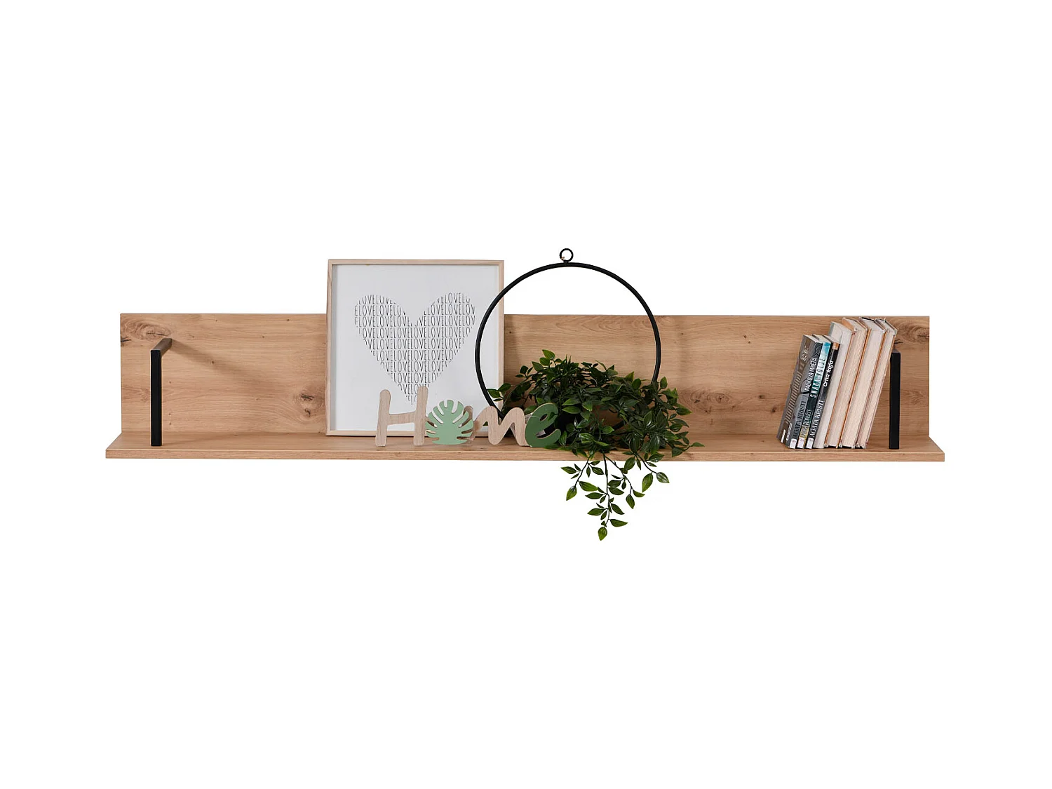 Ensemble de salon 84.5x193x35 cm, 170x54x42 cm, 137.5x24x21 cm, 84.5x153x35 cm Naturel et Noir Style Industriel