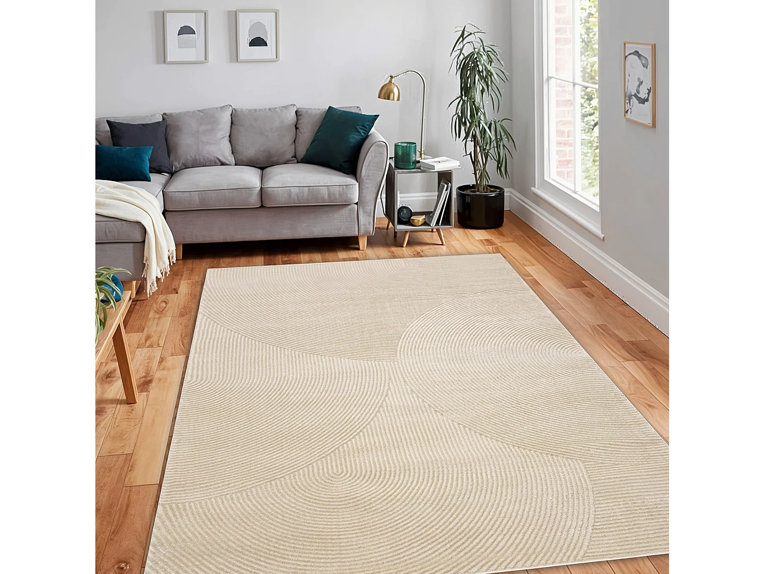 Teppich BALANCE 0194 taupe - Geometrisch, strukturell, glamour 160x220 cm