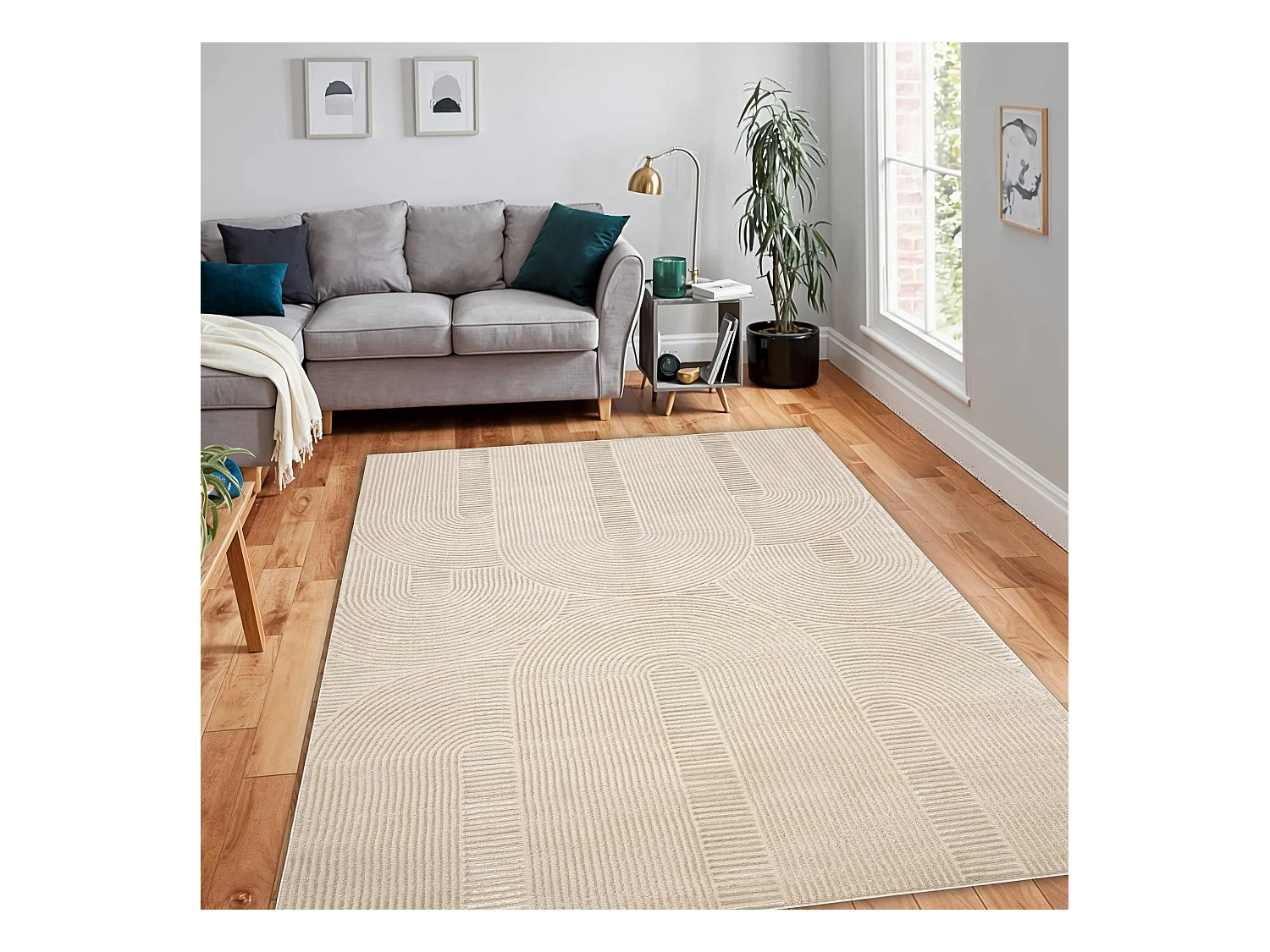 Dywan BALANCE 9086 taupe - Geometryczny, strukturalny, glamour  120x170 cm