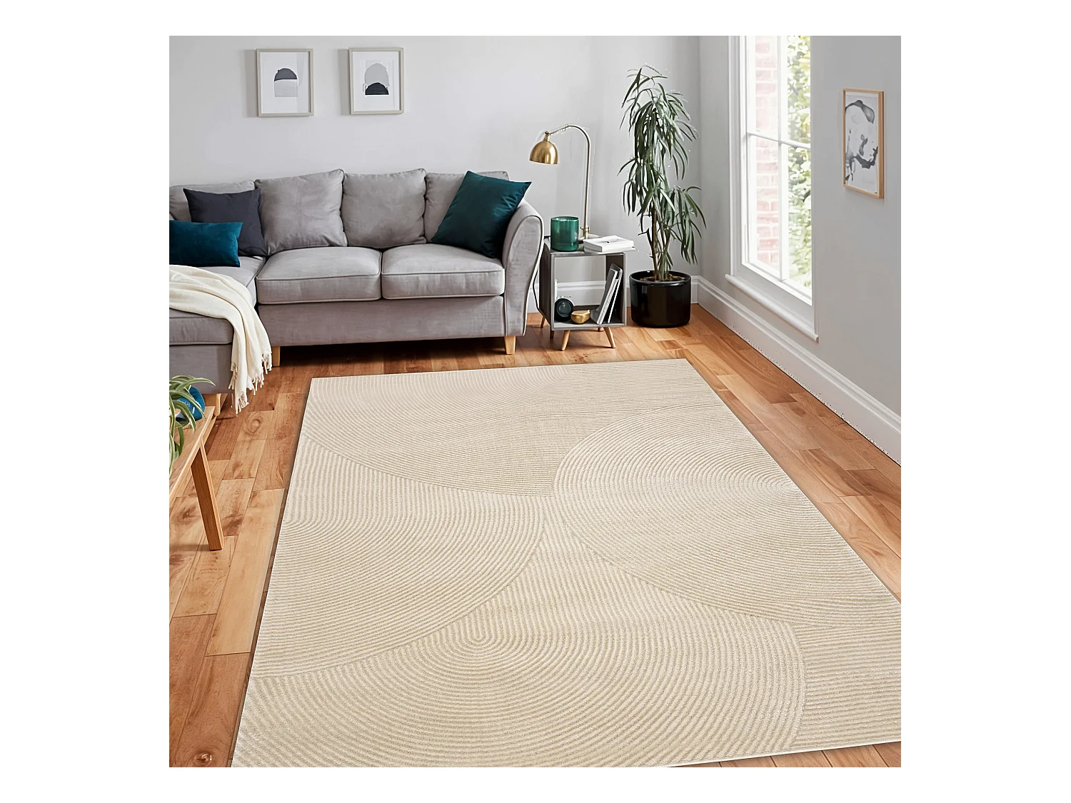 Tapis BALANCE 0194 taupe - Géométrique, structurel, glamour 140x190 cm