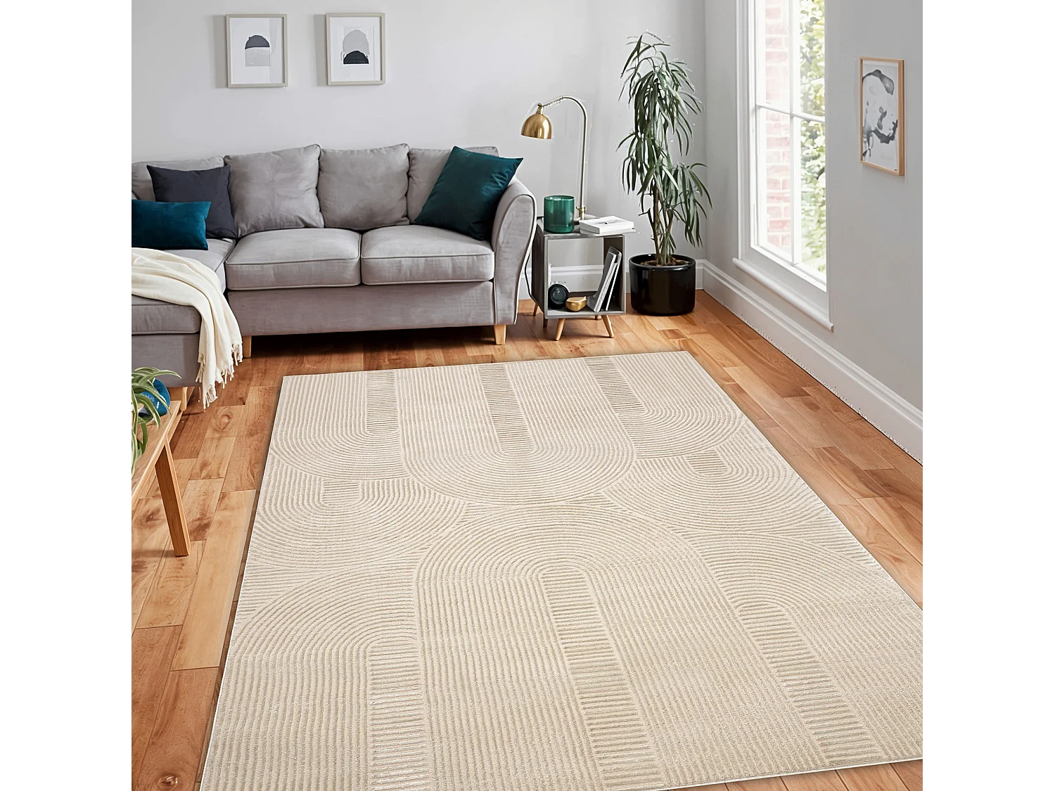 Tapete BALANCE 9086 taupe - Geométrico, estrutural, glamour 140x190 cm