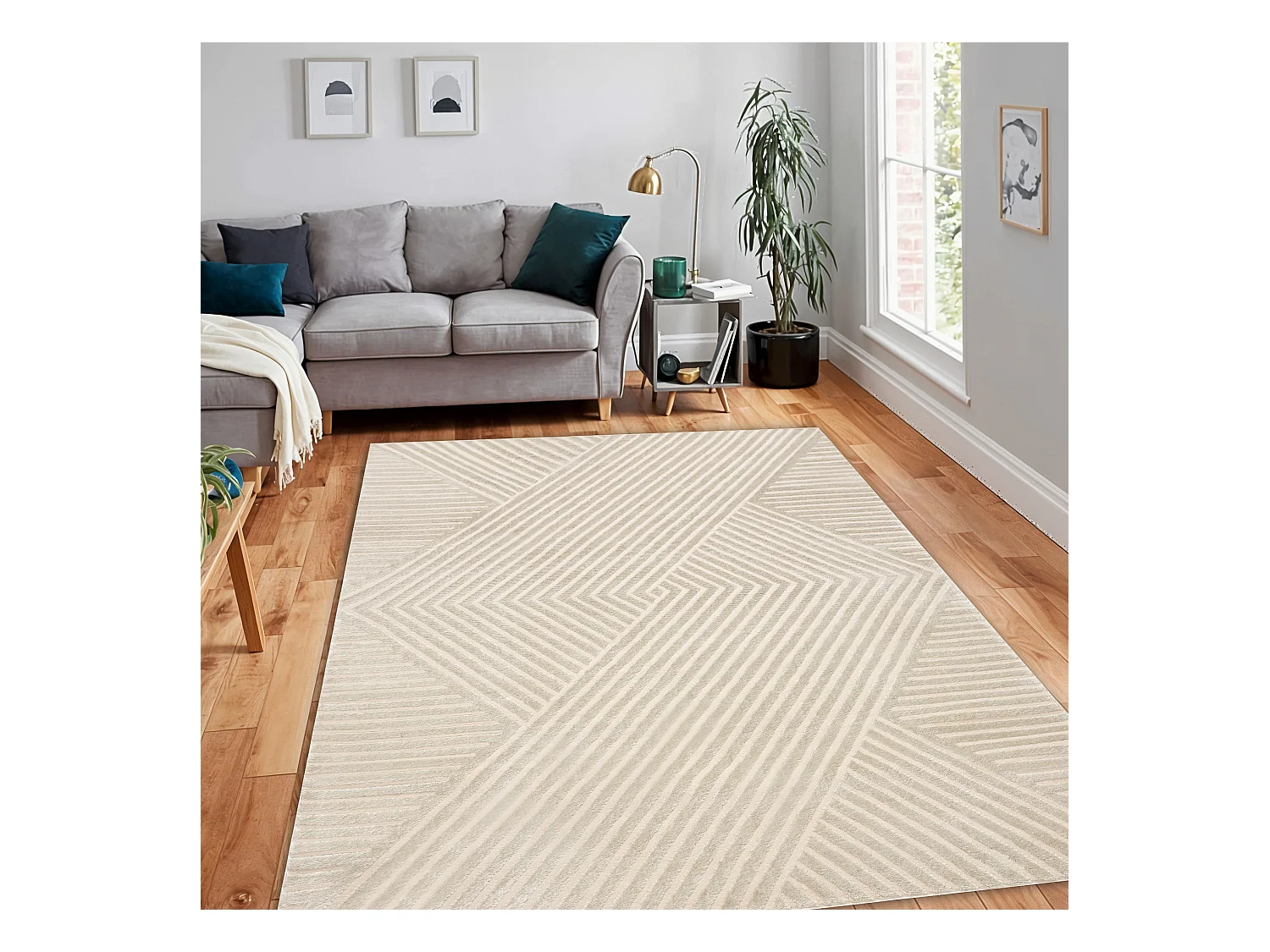 Tapis BALANCE 1503 taupe - Géométrique, structurel, glamour 200x290 cm