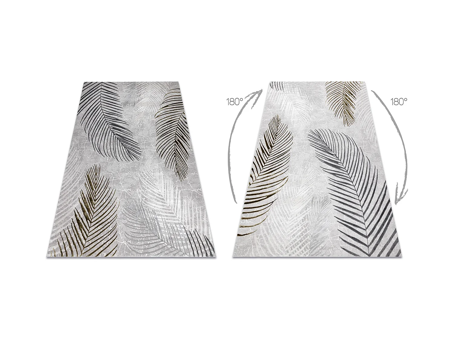 Tapis ALLURE 8752 Feuilles de palmier - Structurel, élégant, glamour 160x220 cm