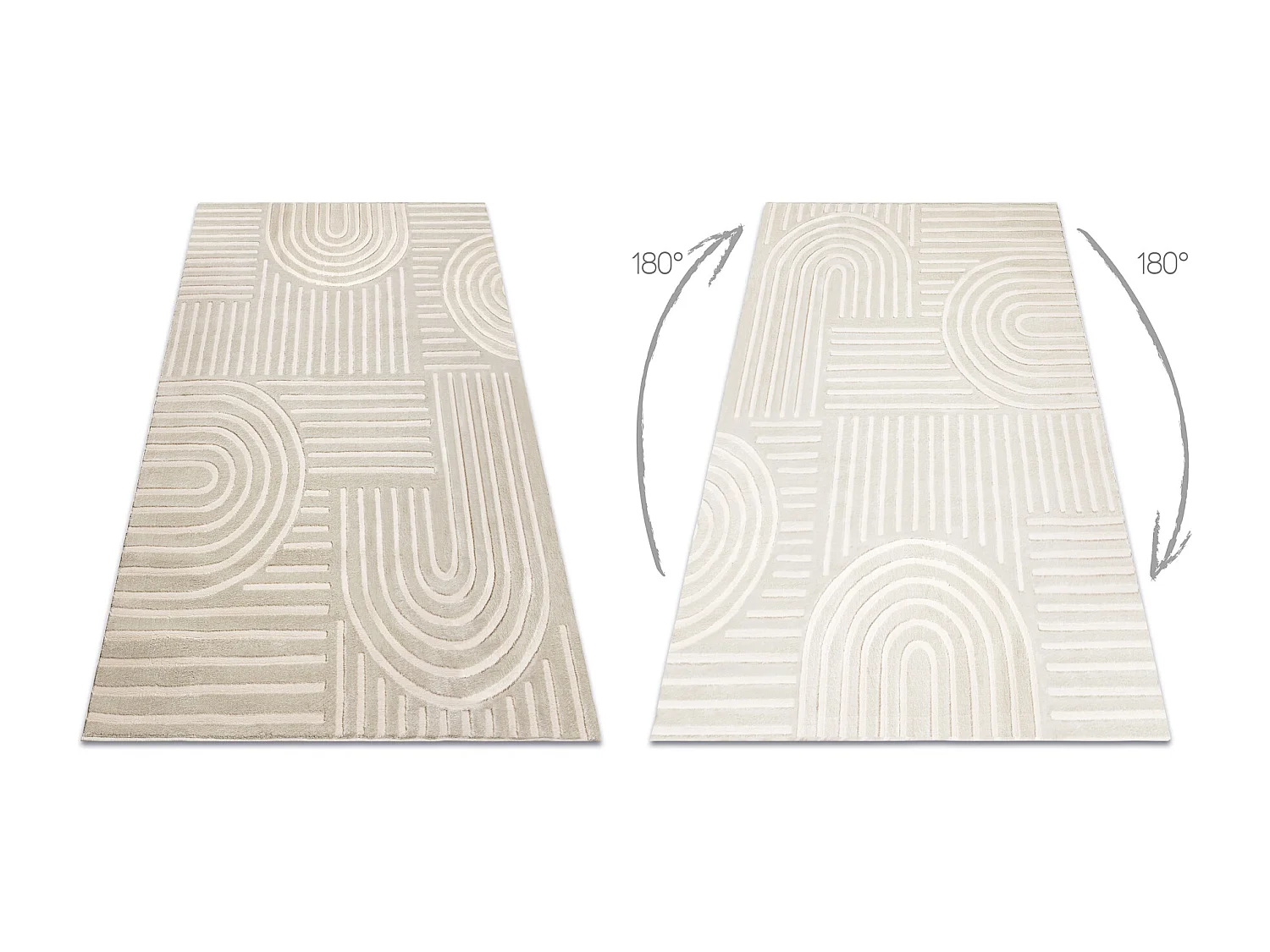 Tapis BALANCE 1918 taupe - Géométrique, structurel, glamour 80x150 cm