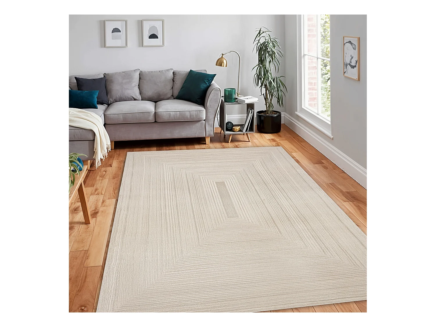 Tapis BALANCE 8788 taupe - Géométrique, structurel, glamour 140x190 cm