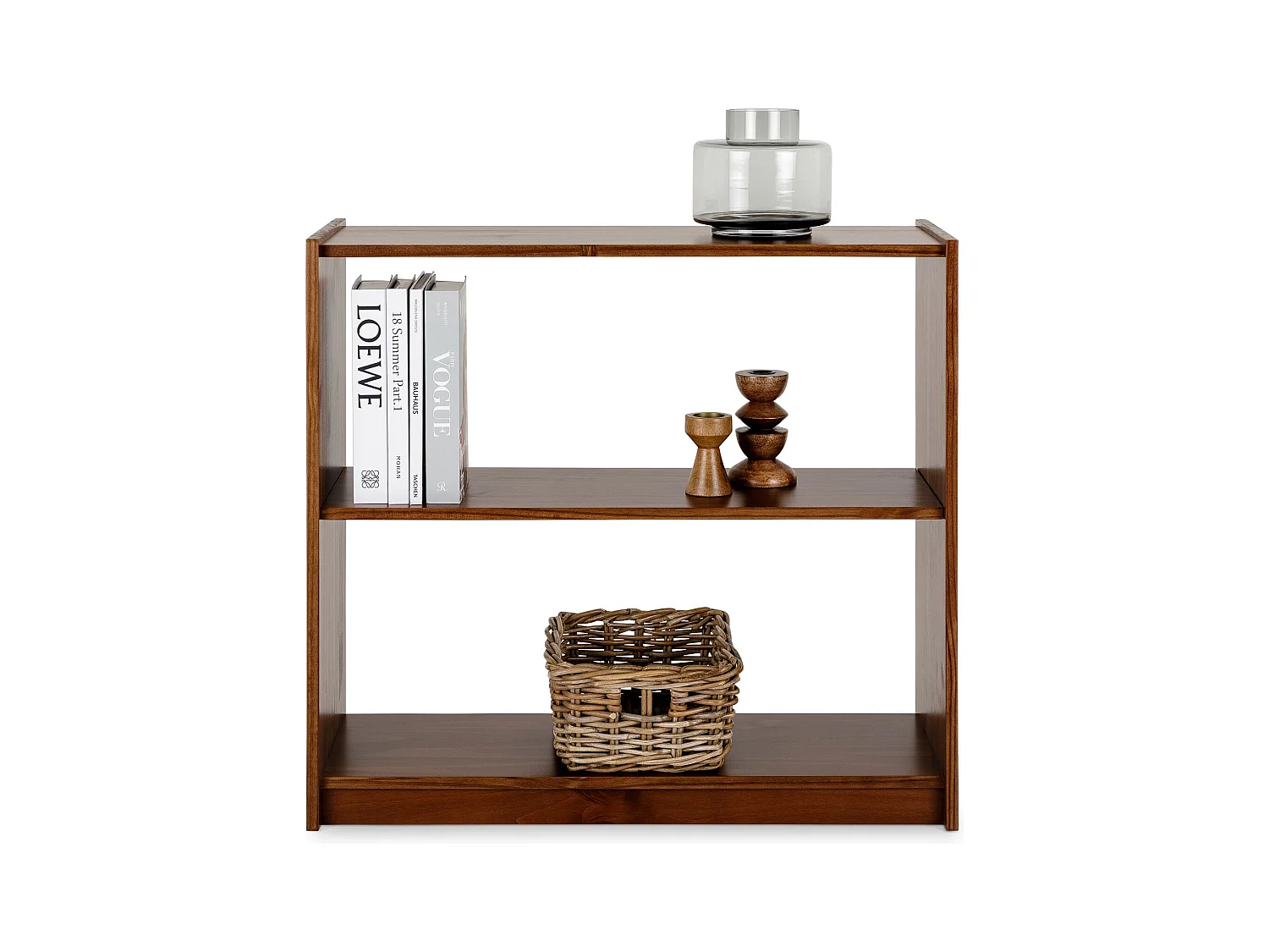 Etagère REGALE rangement sur pied ou étagère murale avec 3 niveaux, en bois massif coloris châtaignier