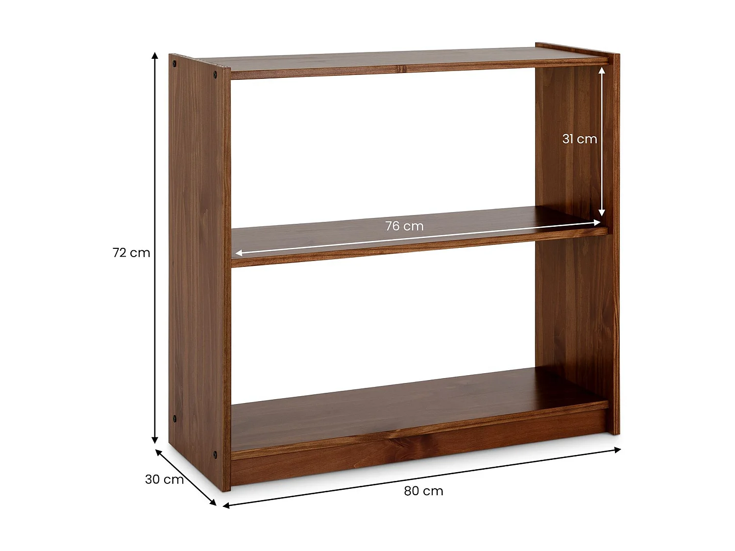 Etagère REGALE rangement sur pied ou étagère murale avec 3 niveaux, en bois massif coloris châtaignier