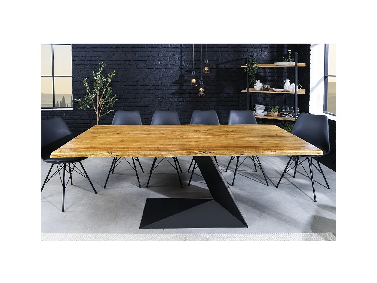 Table ARKAYA – Rectangulaire 200 cm – Bois massif et métal – Style industriel