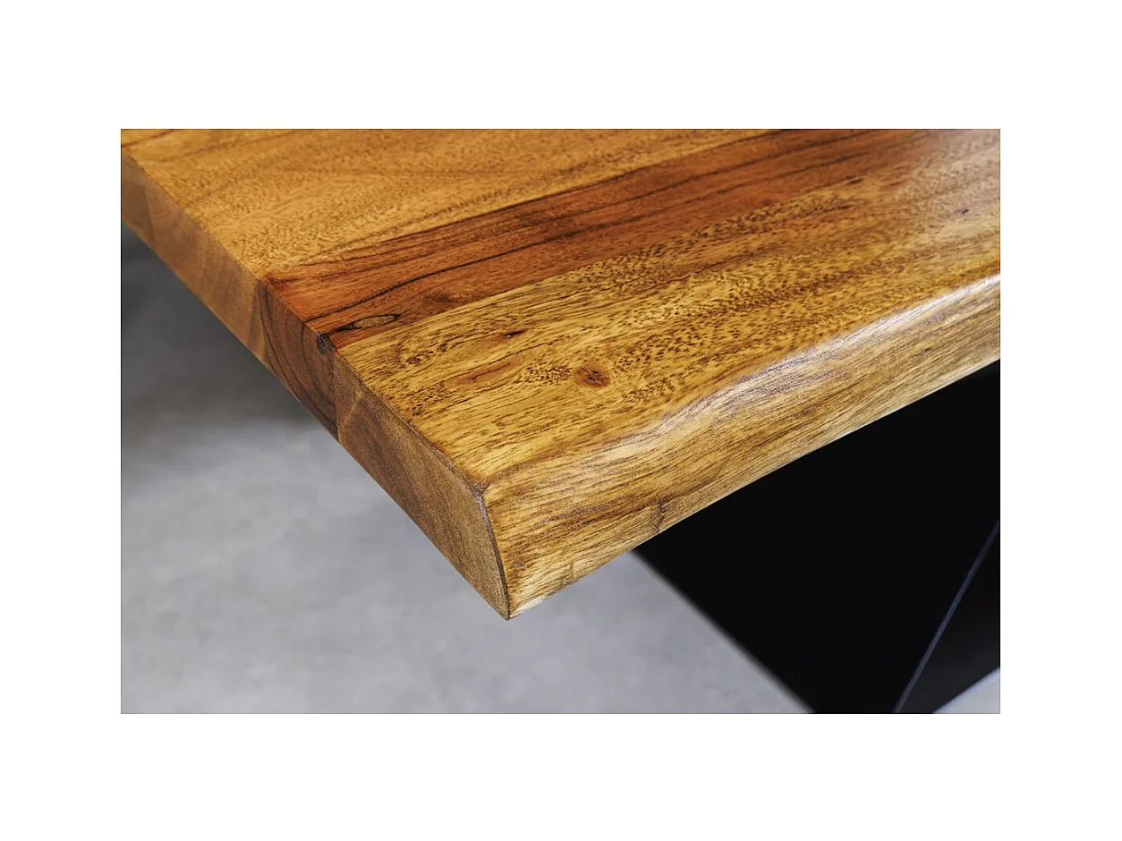 Table ARKAYA – Rectangulaire 200 cm – Bois massif et métal – Style industriel