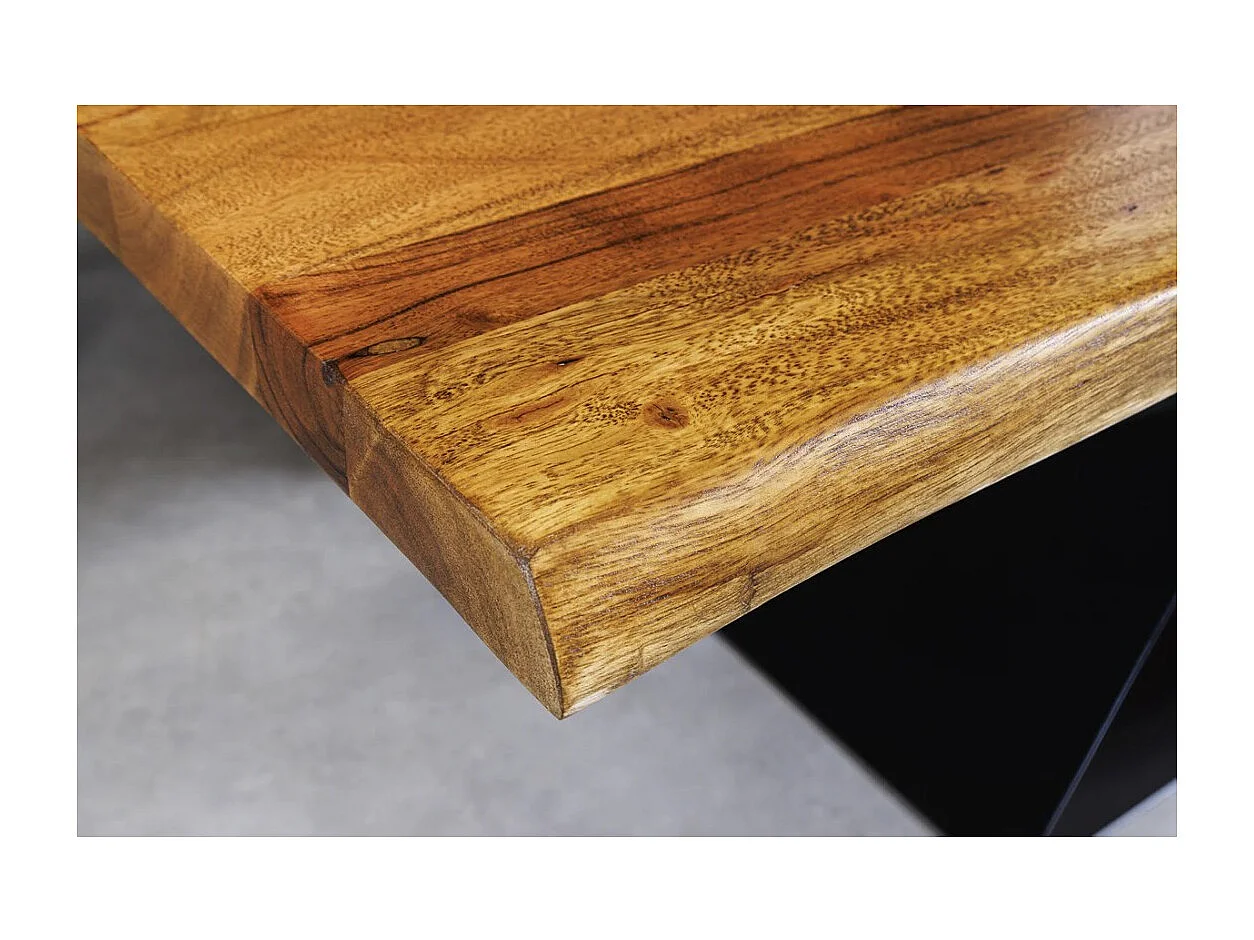 Table ARKAYA – Rectangulaire 200 cm – Bois massif et métal – Style industriel