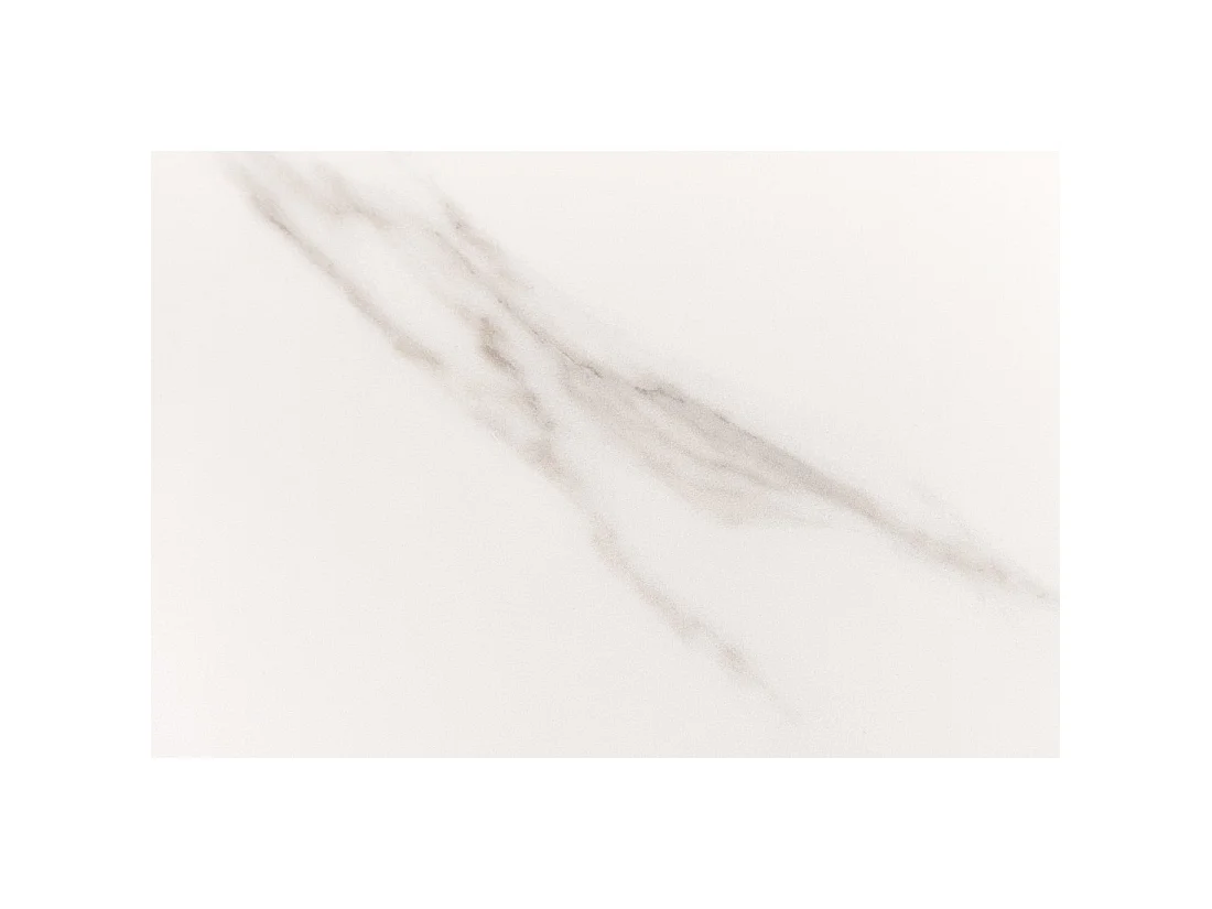 Mesa de comedor LUMEA – Rectangular 200 cm – Tablero cerámico efecto mármol blanco y pata aspecto madera clara