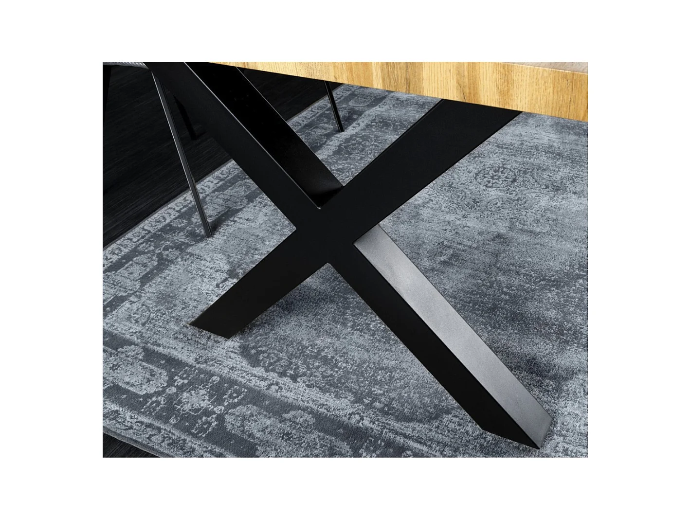 Table de salle à manger RIVET – Rectangulaire 200 cm – Bois et métal – Style industriel