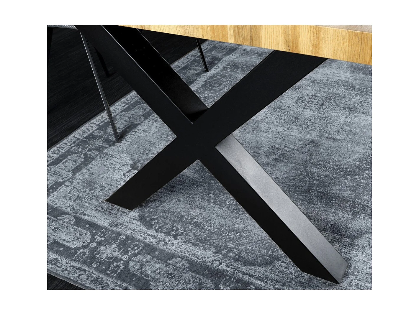 Table de salle à manger RIVET – Rectangulaire 200 cm – Bois et métal – Style industriel