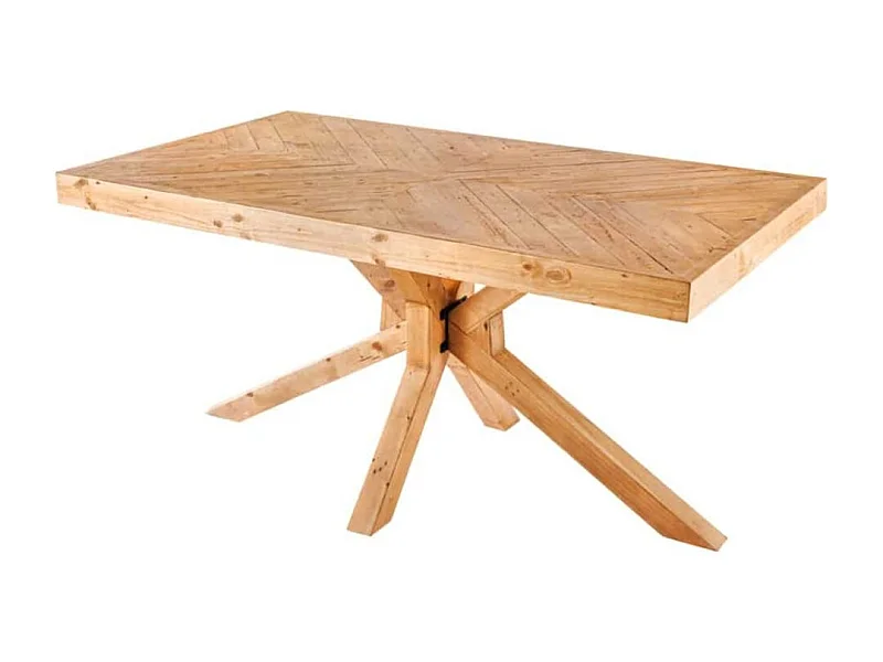 Table LOVARK – Rectangulaire 160 cm – Bois massif de pin – Style rustique