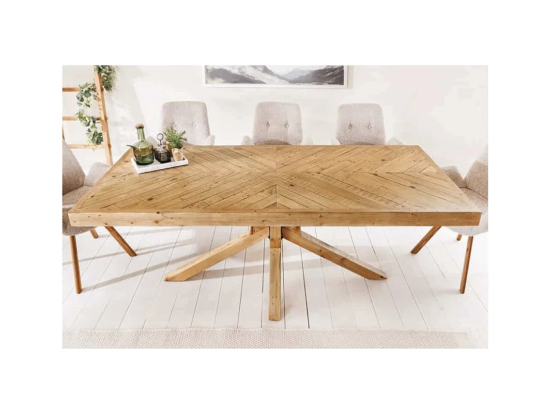 Table LOVARK – Rectangulaire 160 cm – Bois massif de pin – Style rustique