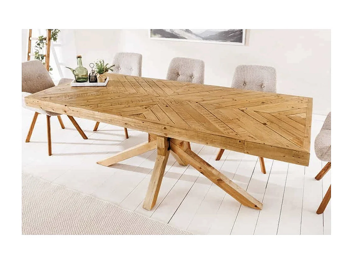 Table LOVARK – Rectangulaire 160 cm – Bois massif de pin – Style rustique