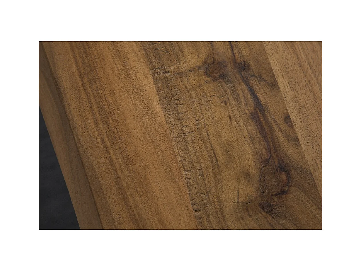 Table de salle à manger LODEN – Bois massif d'acacia et métal – Style industriel