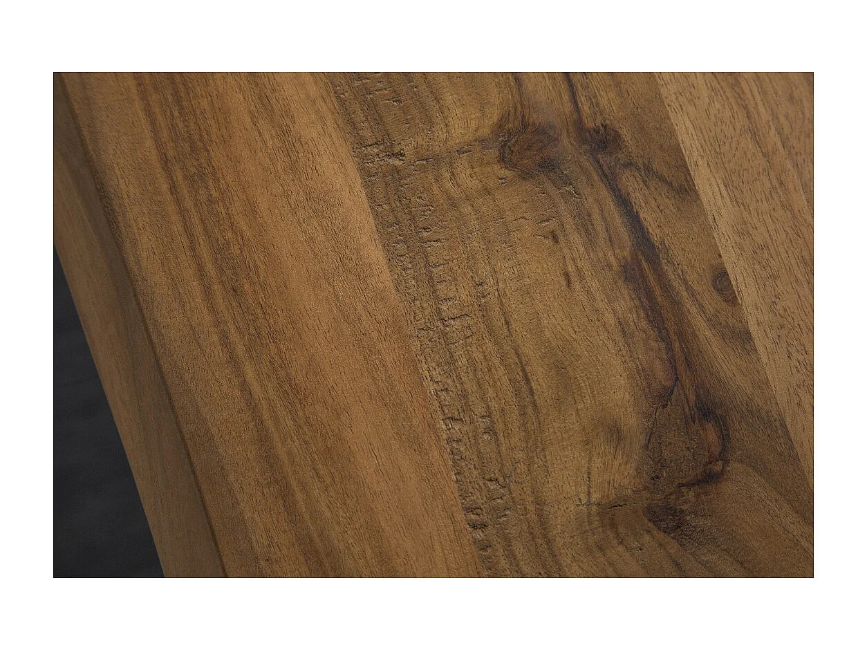 Table de salle à manger LODEN – Bois massif d'acacia et métal – Style industriel