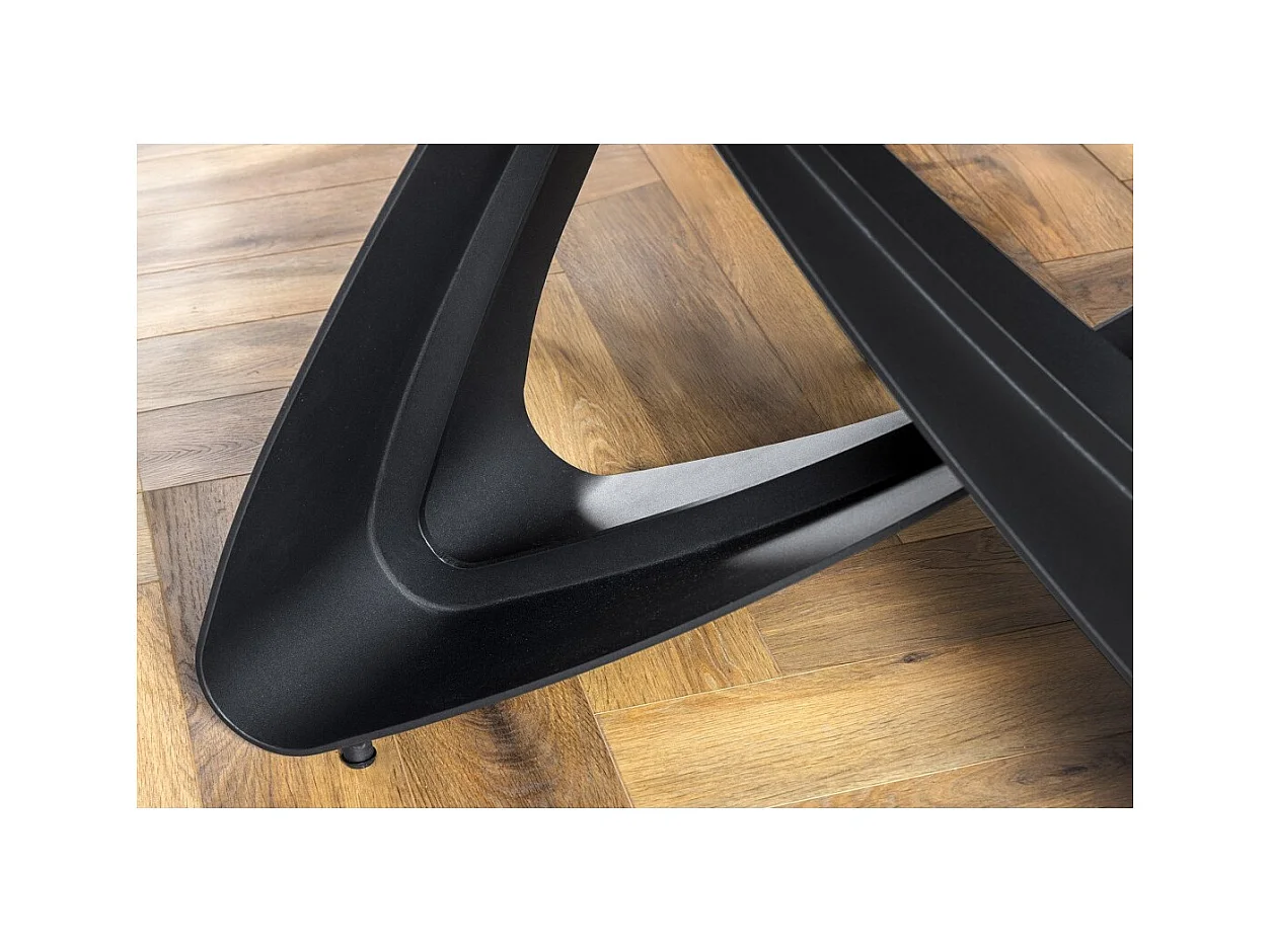 Table ZAREL – Extensible 180 à 260 cm – Céramique et verre trempé – Effet marbre blanc – Style contemporain