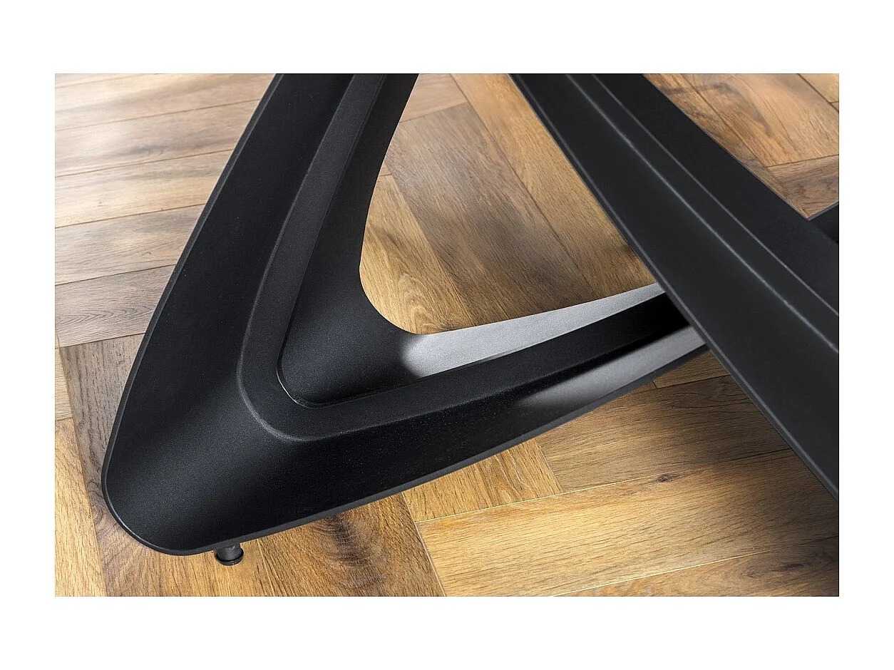 Table ZAREL – Extensible 180 à 260 cm – Céramique et verre trempé – Effet marbre blanc – Style contemporain