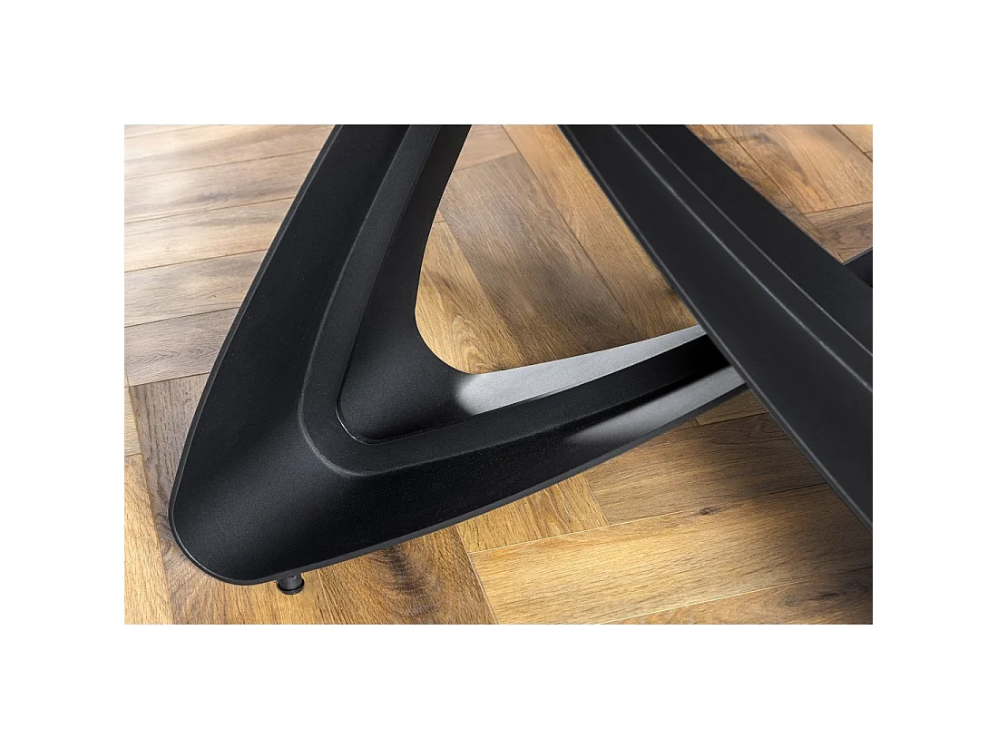 Table ZAREL – Extensible 180 à 260 cm – Céramique et verre trempé – Effet marbre blanc – Style contemporain