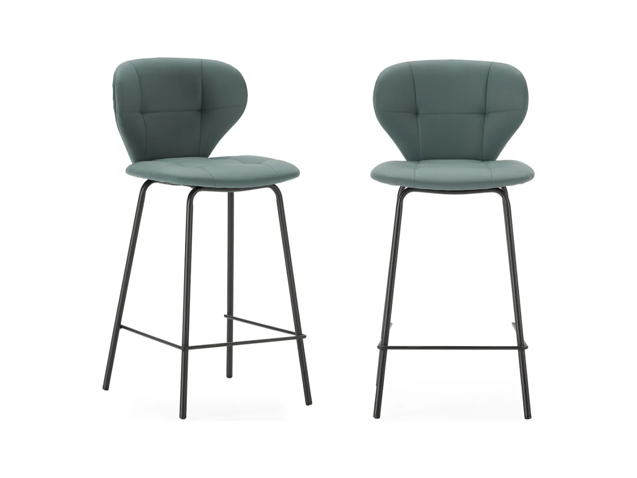 Lot de 2 tabourets avec pieds en métal noir H67 cm - MAURA