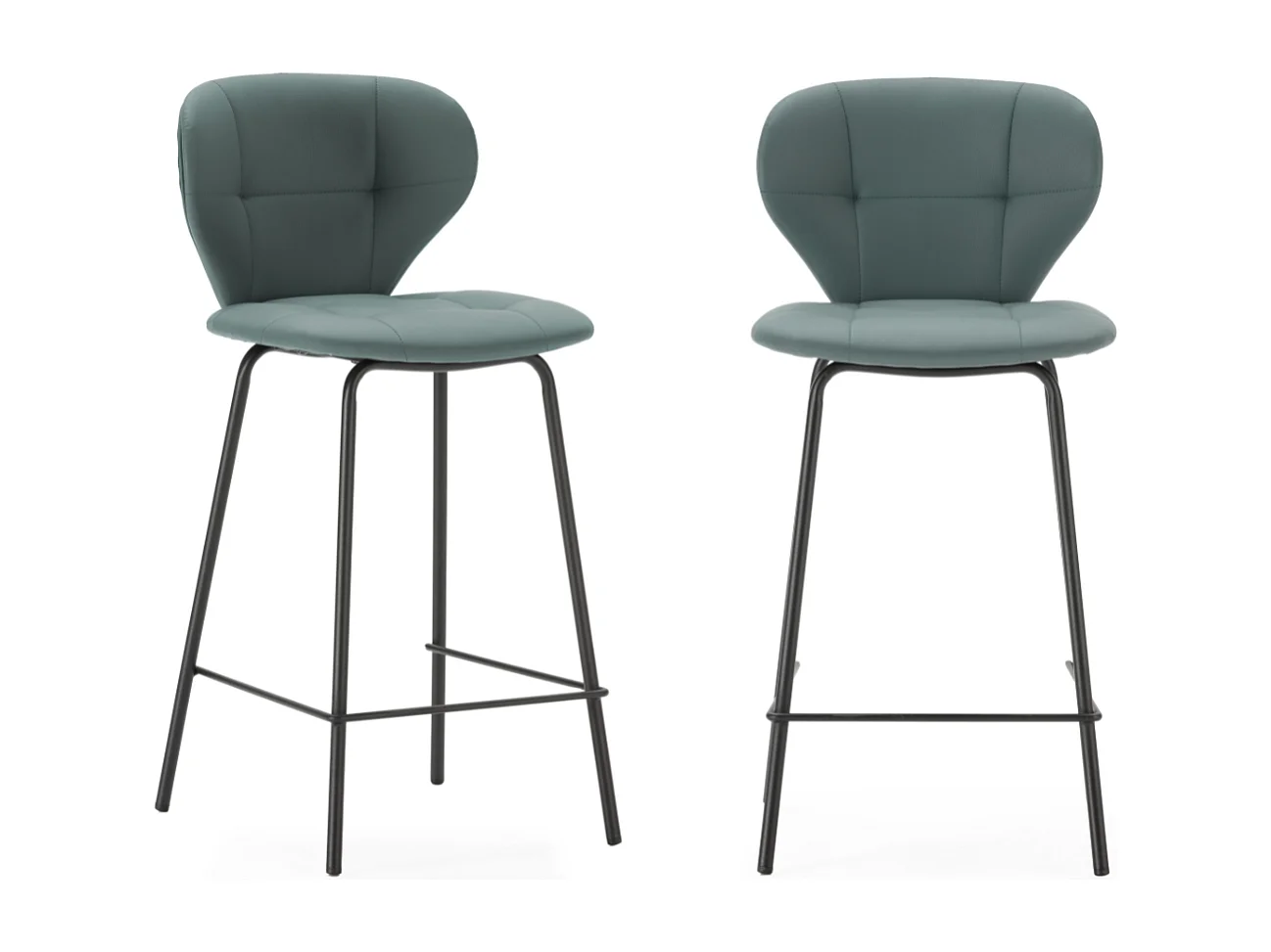 Lot de 2 tabourets avec pieds en métal noir H67 cm - MAURA