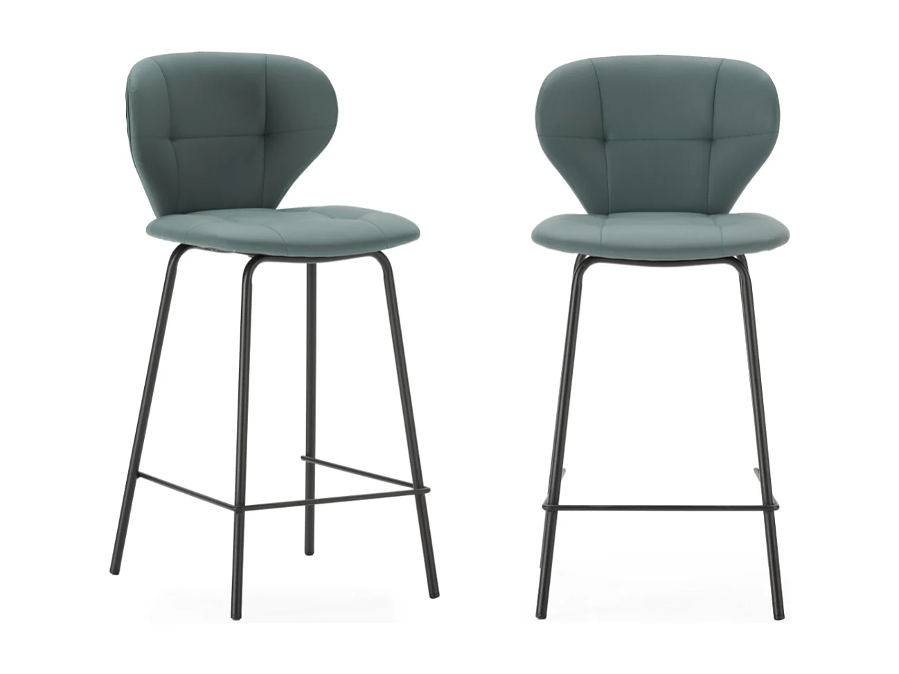 Lot de 2 tabourets avec pieds en métal noir H67 cm - MAURA