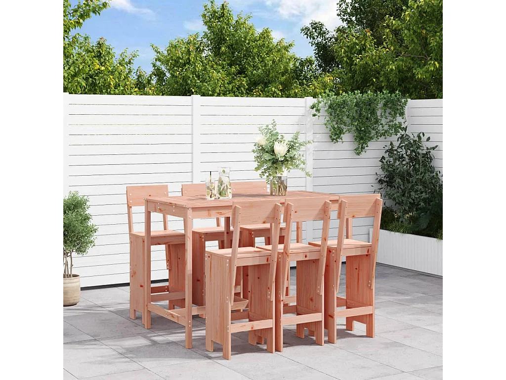 Xelrik  Ensemble de bar de jardin 7 pcs bois massif douglas