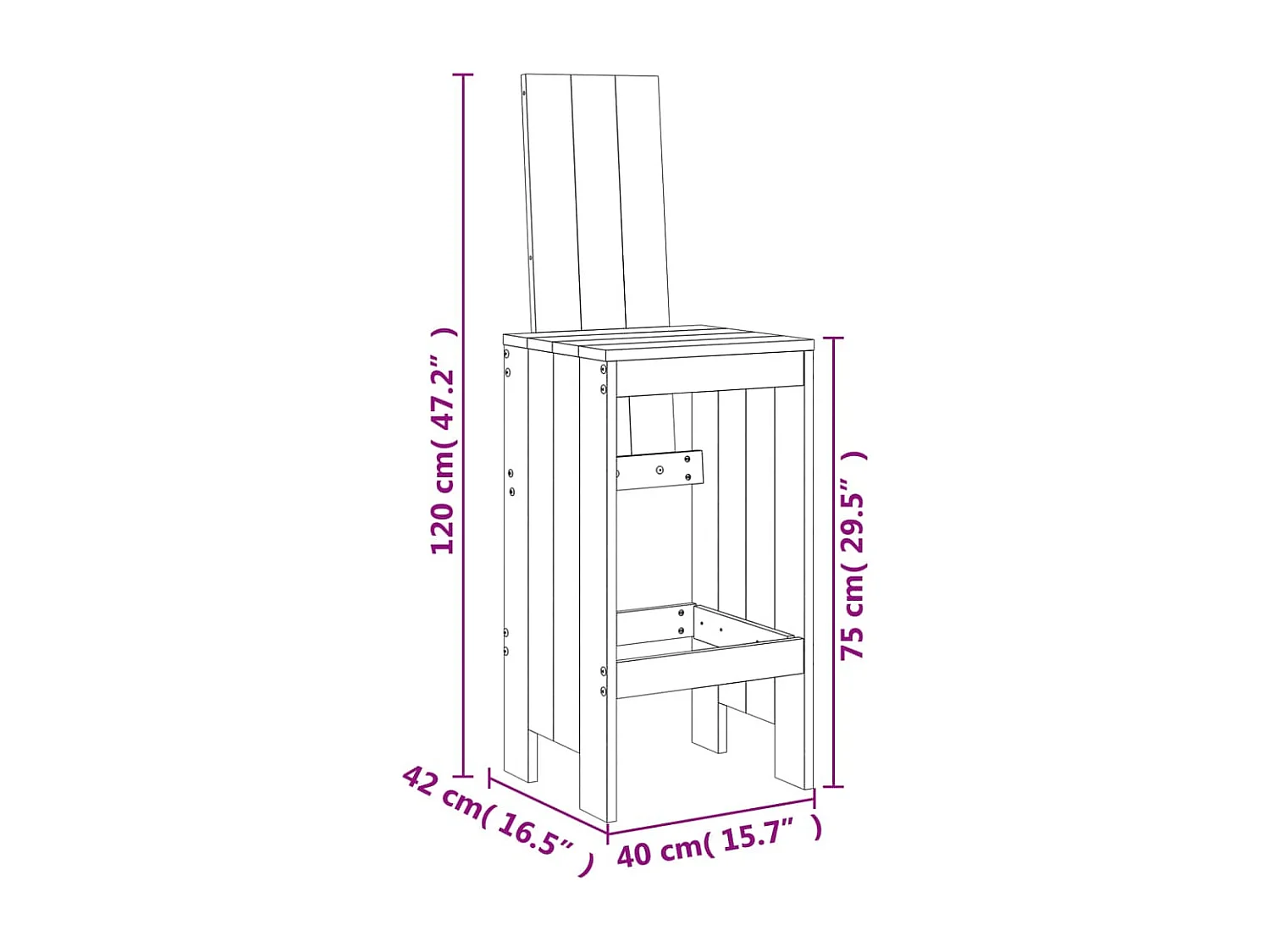 Telvor  Ensemble de bar de jardin 7 pcs bois massif douglas