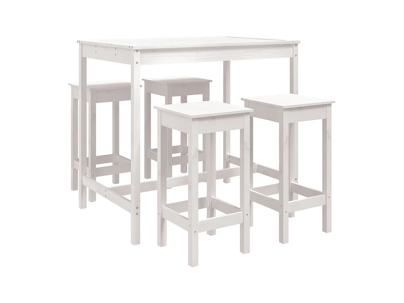 Ygin  Ensemble de bar de jardin 5 pcs blanc bois massif de pin