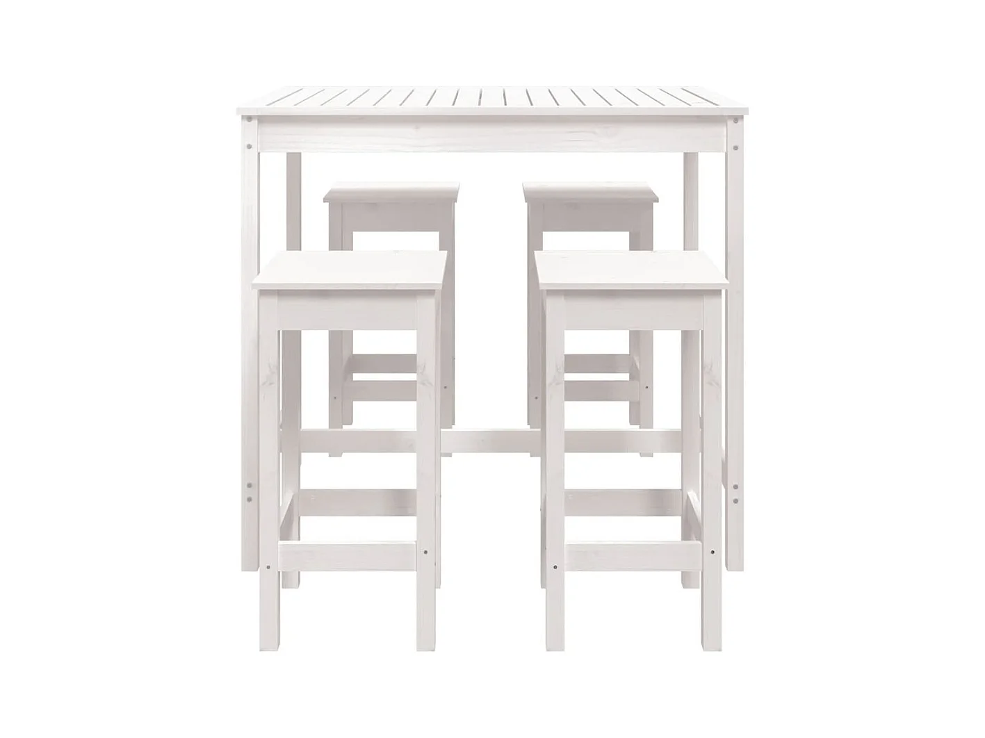 Ygin  Ensemble de bar de jardin 5 pcs blanc bois massif de pin