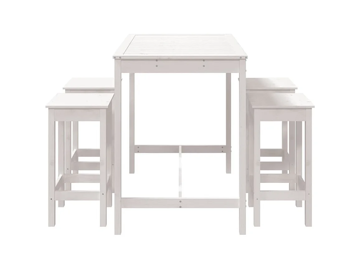 Ygin  Ensemble de bar de jardin 5 pcs blanc bois massif de pin