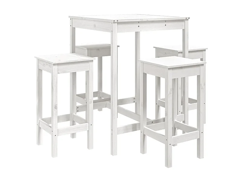 Hendrin  Ensemble de bar de jardin 5 pcs blanc bois massif de pin