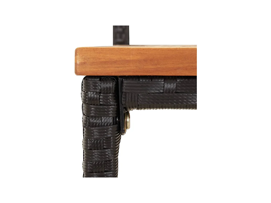 Arcata  Ensemble de bar jardin 7 pcs noir poly rotin/bois massif acacia