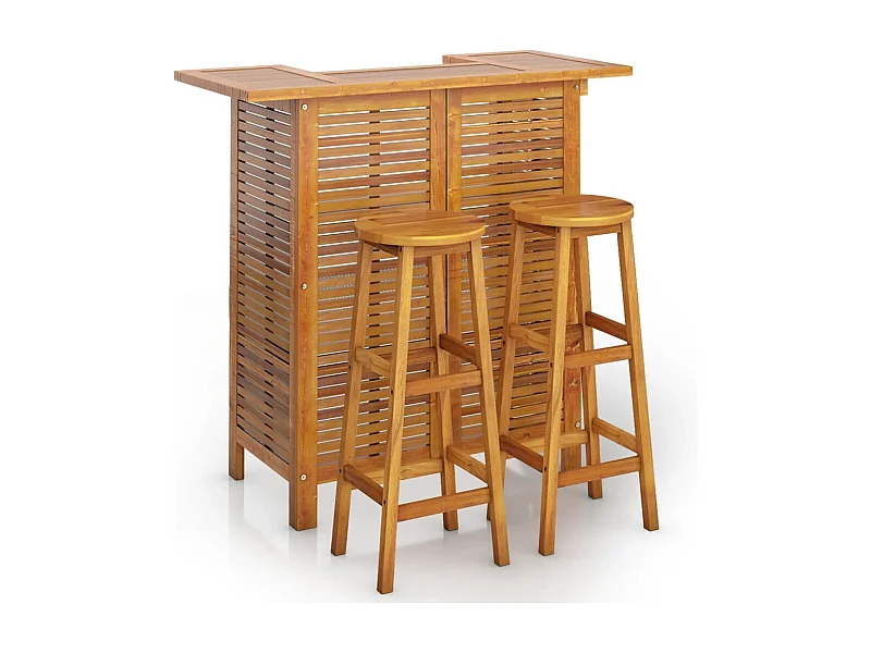 Rodolphe-Louis  Ensemble de bar de jardin 3 pcs Bois d'acacia solide