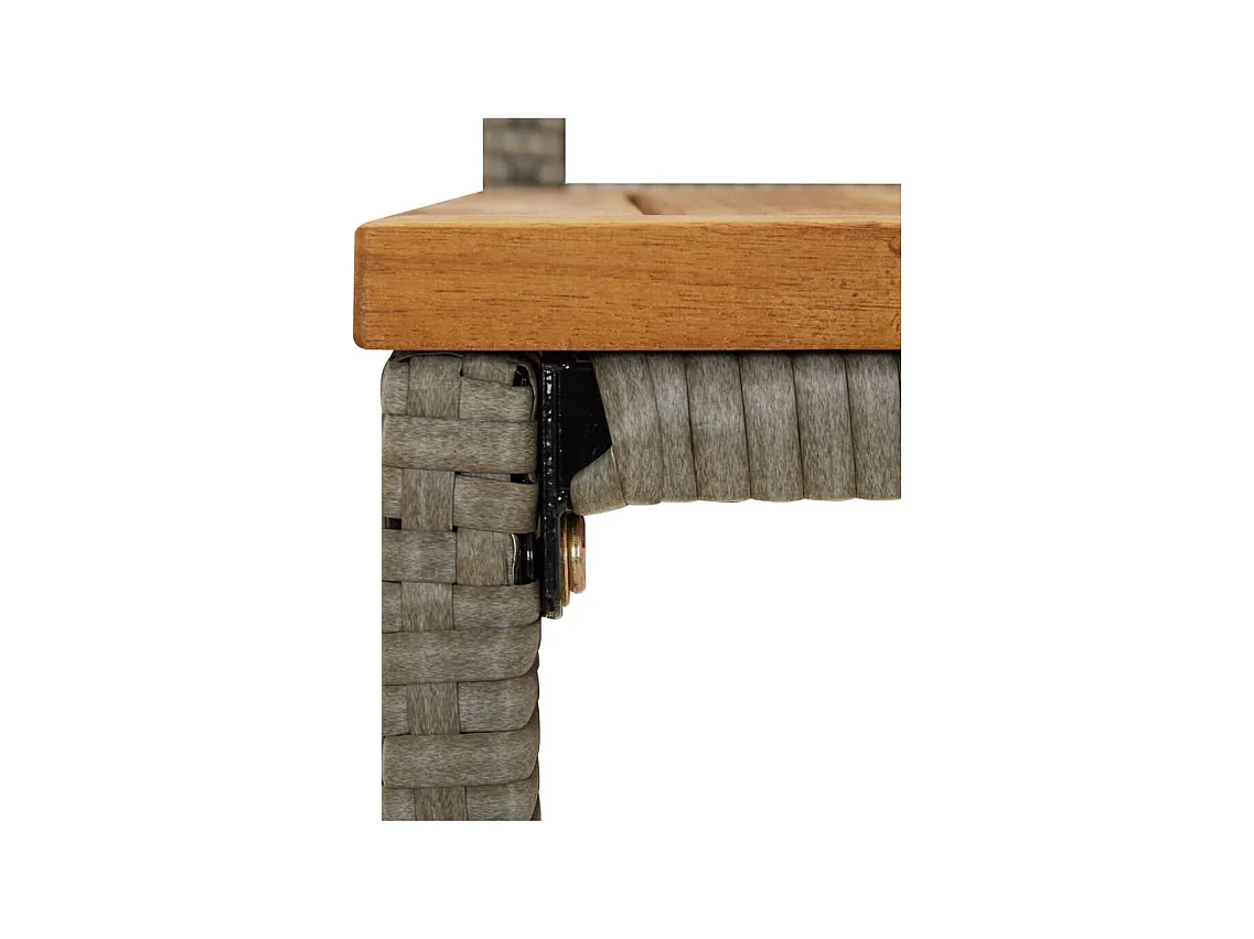 Arcata  11-delige Tuinbarset poly rattan en massief acaciahout grijs