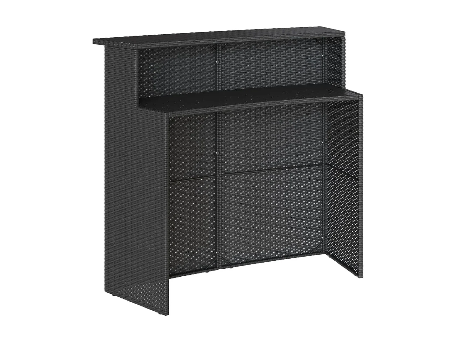 Inarin  Ensemble de bar de jardin 5 pcs avec coussins noir poly rotin