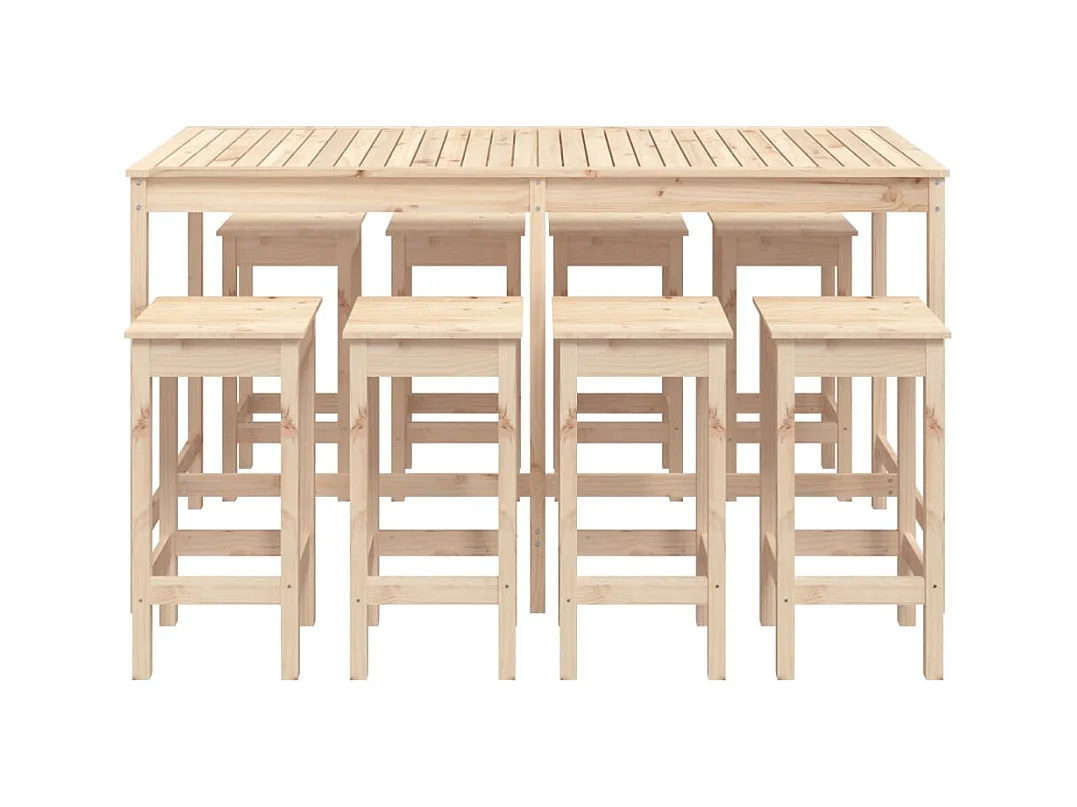 Gonca  9-delige Tuinbarset massief grenenhout