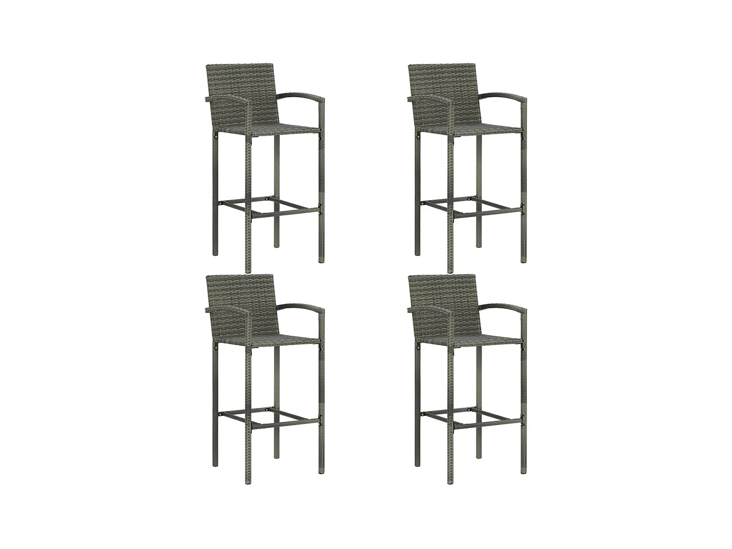 Renzo Giuseppe  Ensemble de bar de jardin 5 pcs Résine tressée Gris