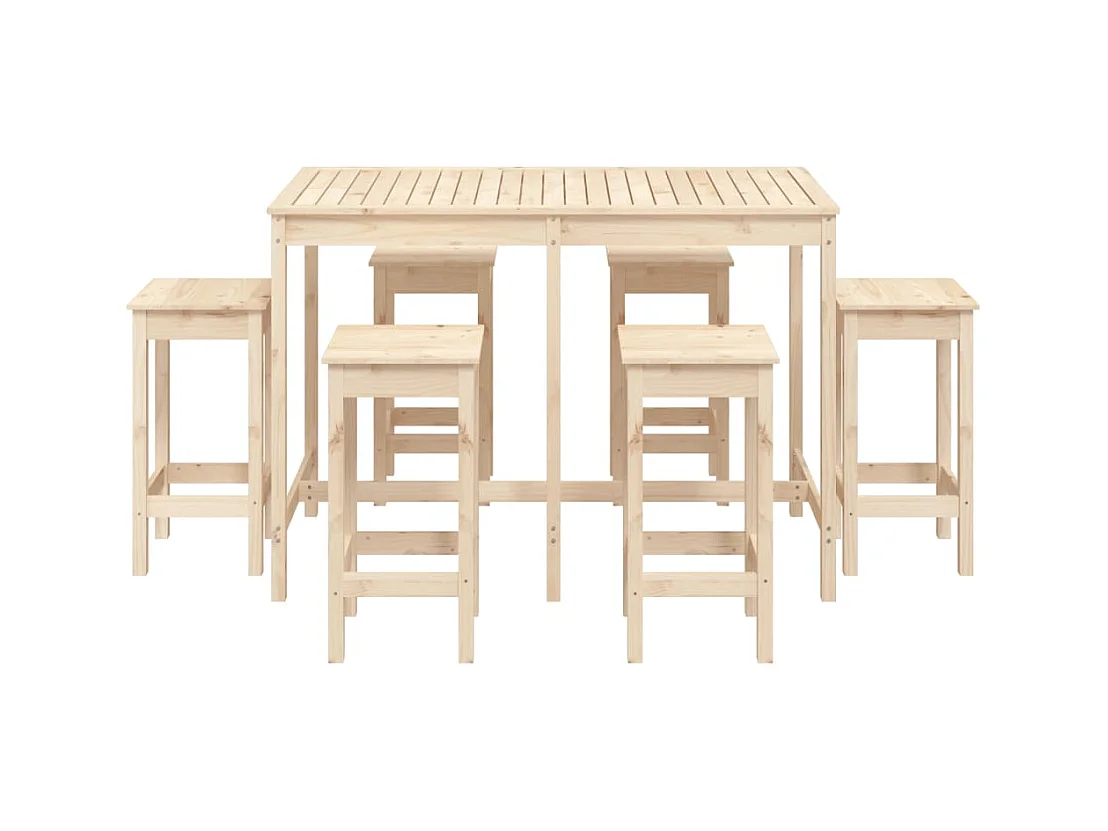 Hrolf  7-delige Tuinbarset massief grenenhout