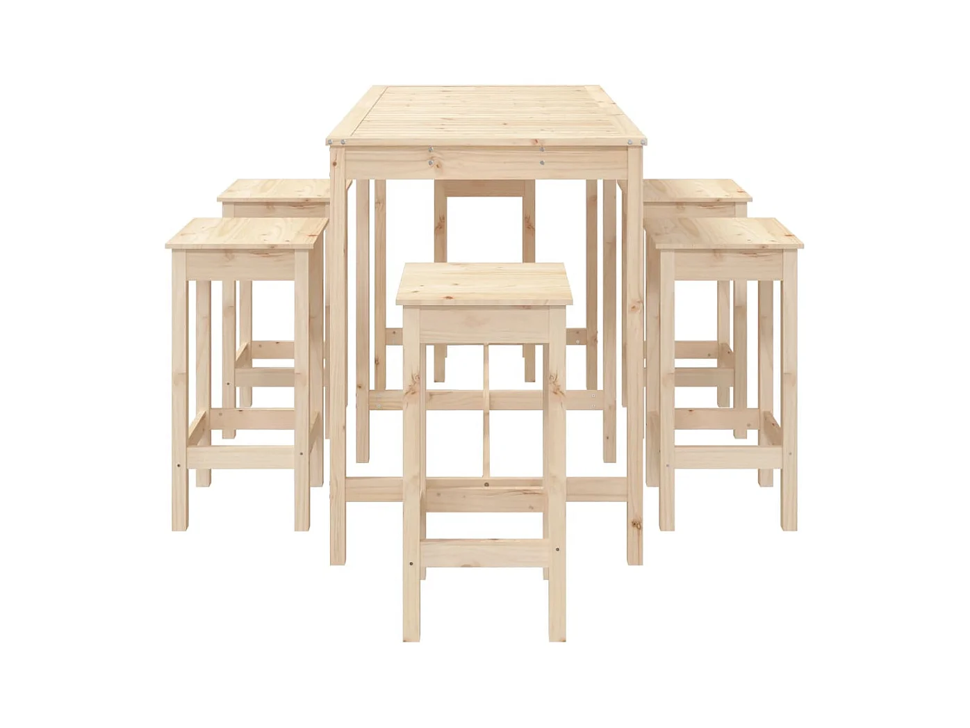 Hrolf  7-delige Tuinbarset massief grenenhout