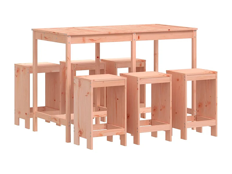 Hakim  Ensemble de bar de jardin 7 pcs bois massif douglas