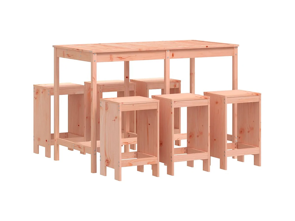 Hakim  Ensemble de bar de jardin 7 pcs bois massif douglas