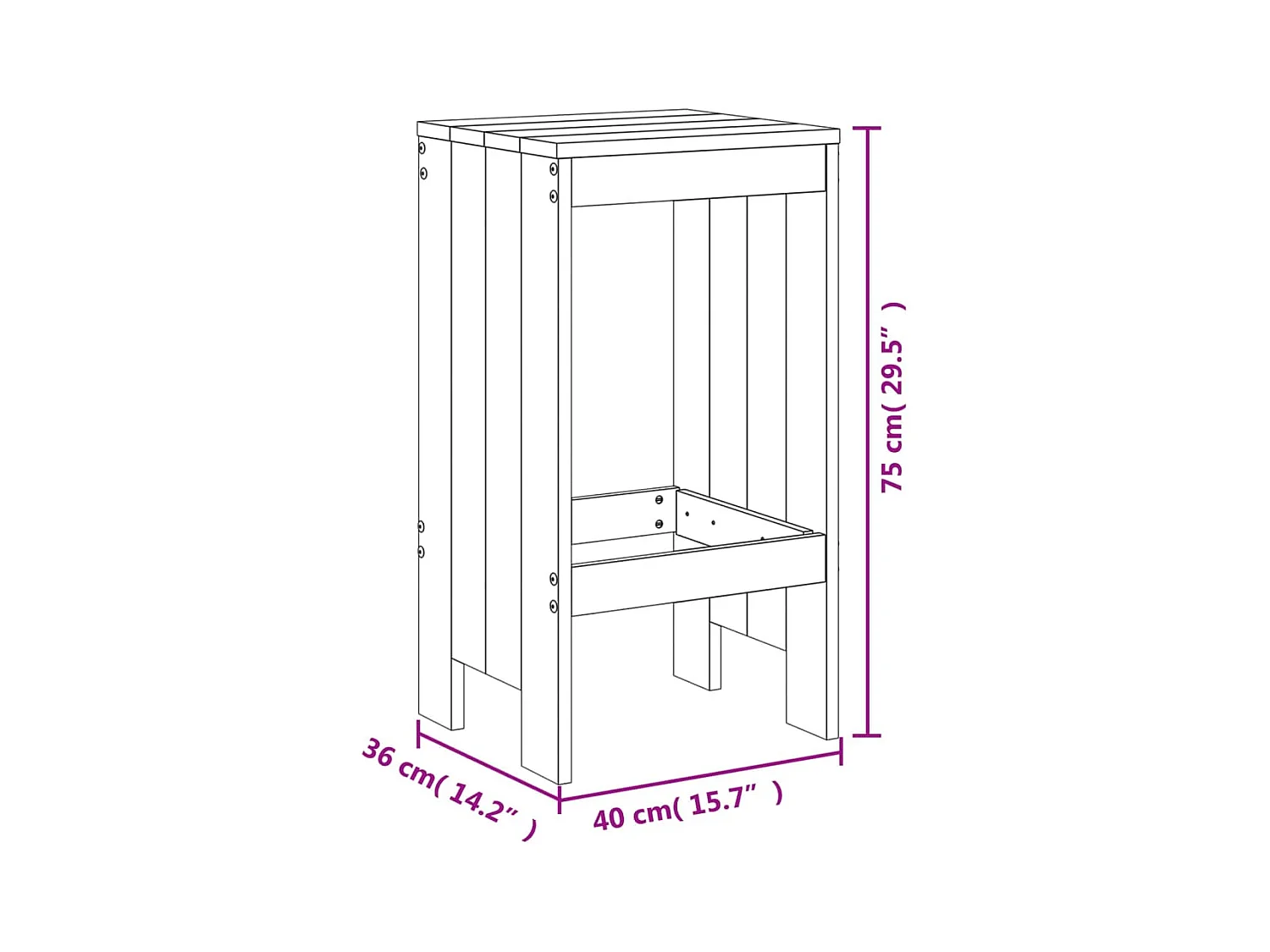 Hakim  Ensemble de bar de jardin 7 pcs bois massif douglas