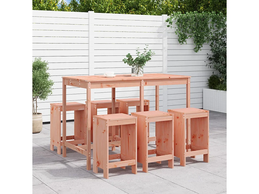 Hakim  Ensemble de bar de jardin 7 pcs bois massif douglas