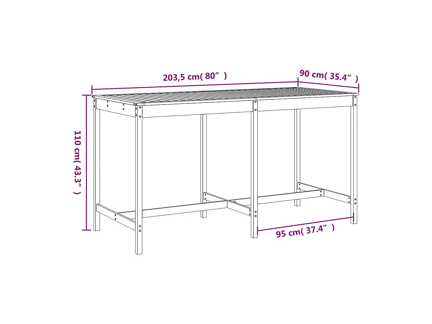 Lucien-Joseph-René  9-delige Tuinset massief douglashout