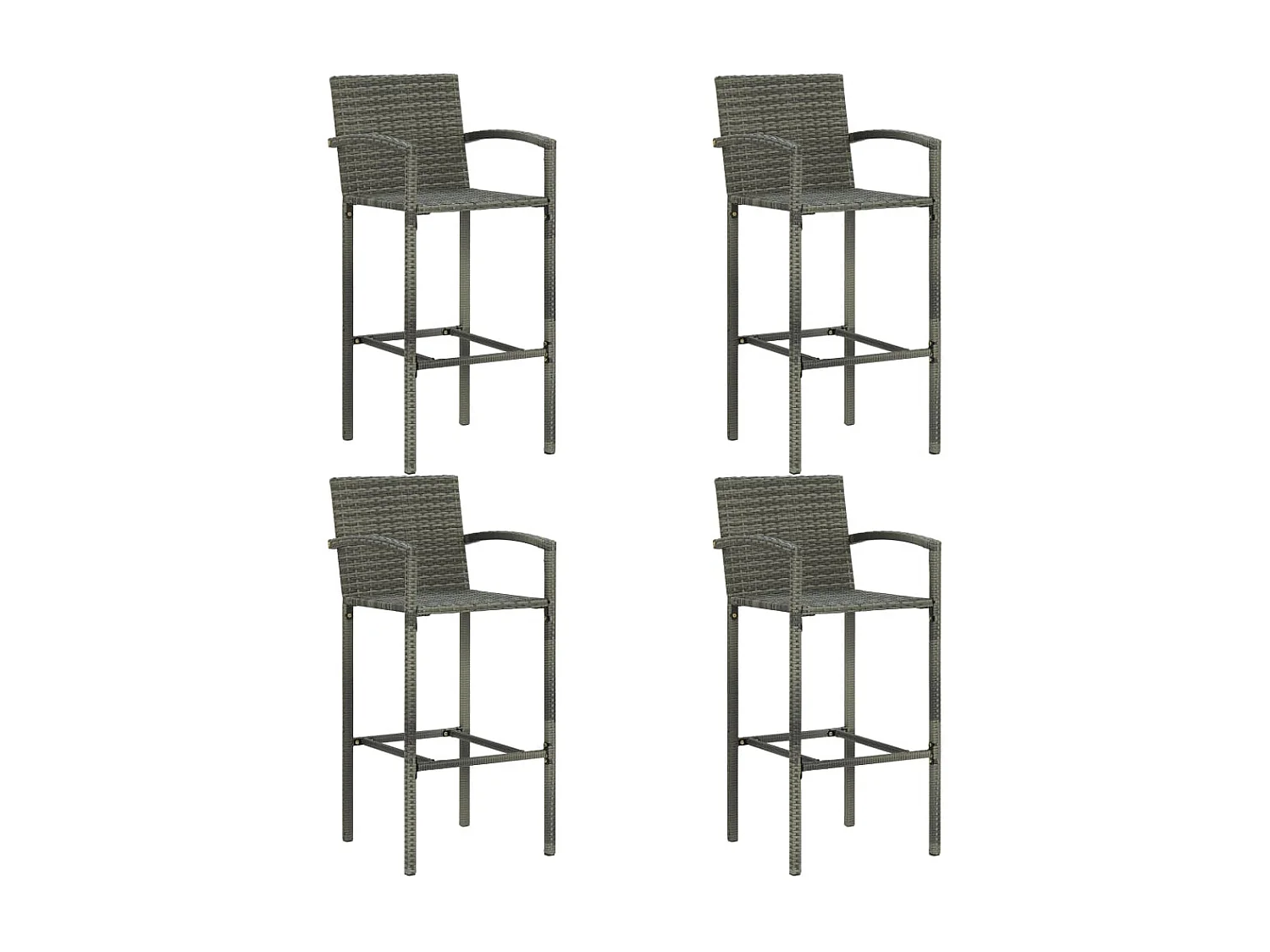 Renzo Giuseppe  Ensemble de bar de jardin 5 pcs Résine tressée Gris