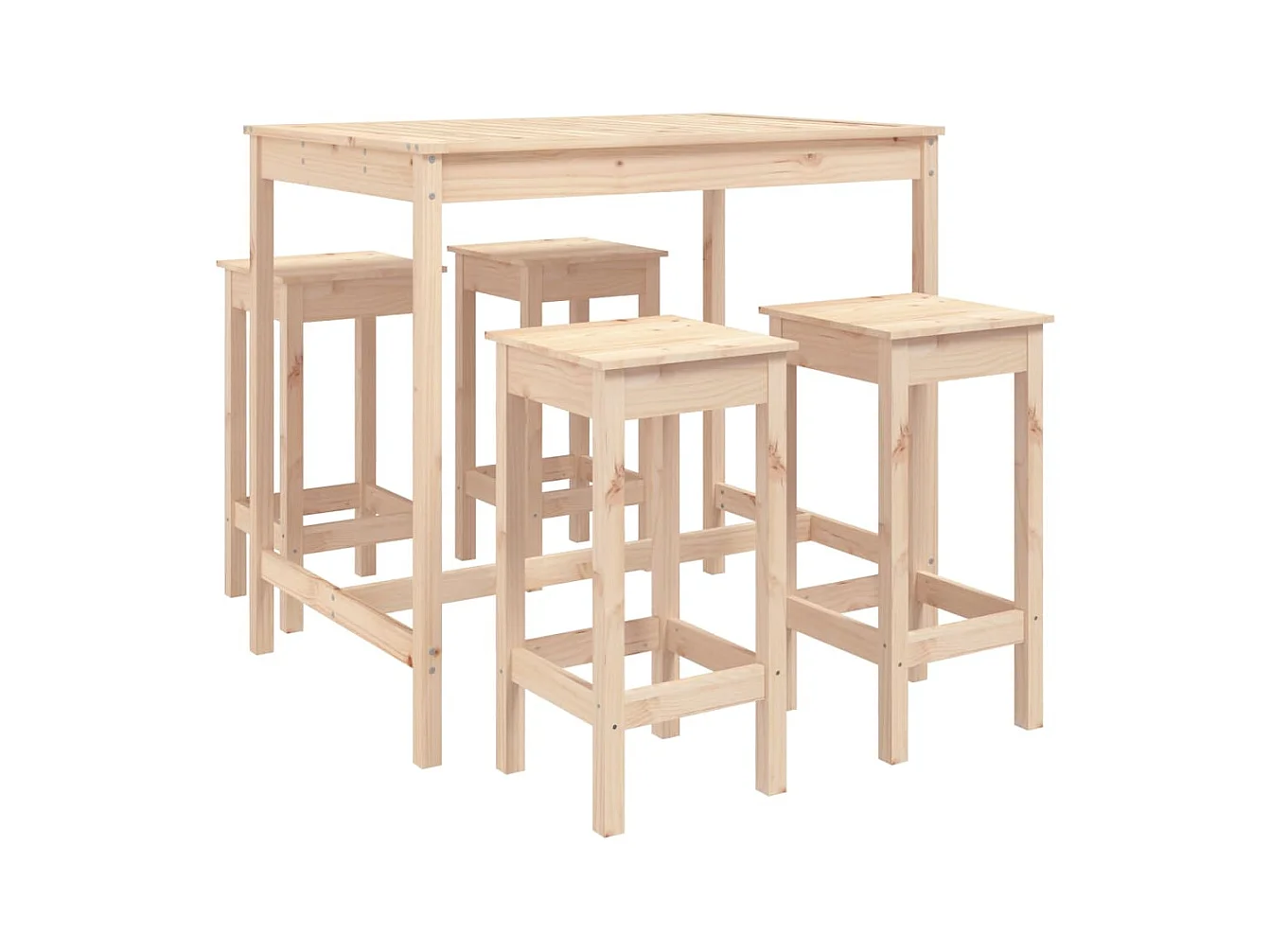 Ygin  Ensemble de bar de jardin 5 pcs bois de pin massif