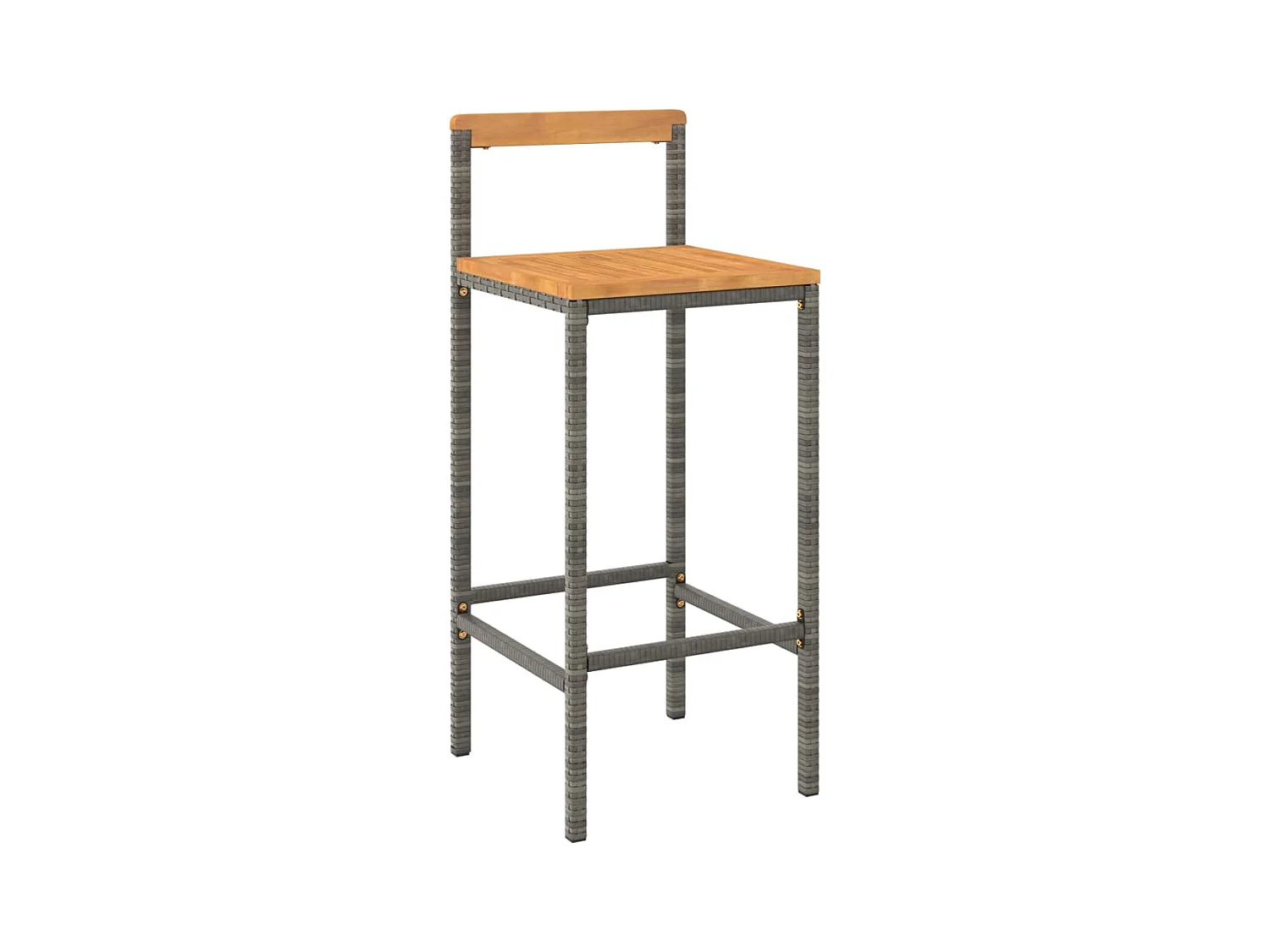 Tammisaari  Ensemble de bar jardin 3 pcs gris poly rotin/bois massif acacia